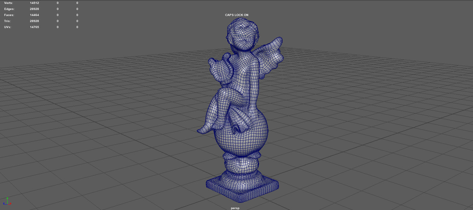 ANGEL WITH HARP Low-poly 3D model_13