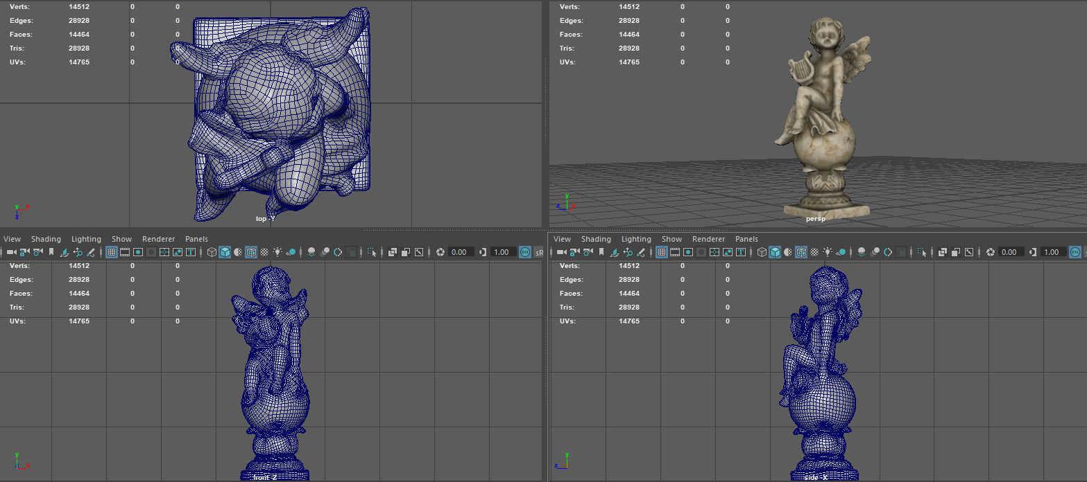 ANGEL WITH HARP Low-poly 3D model_19