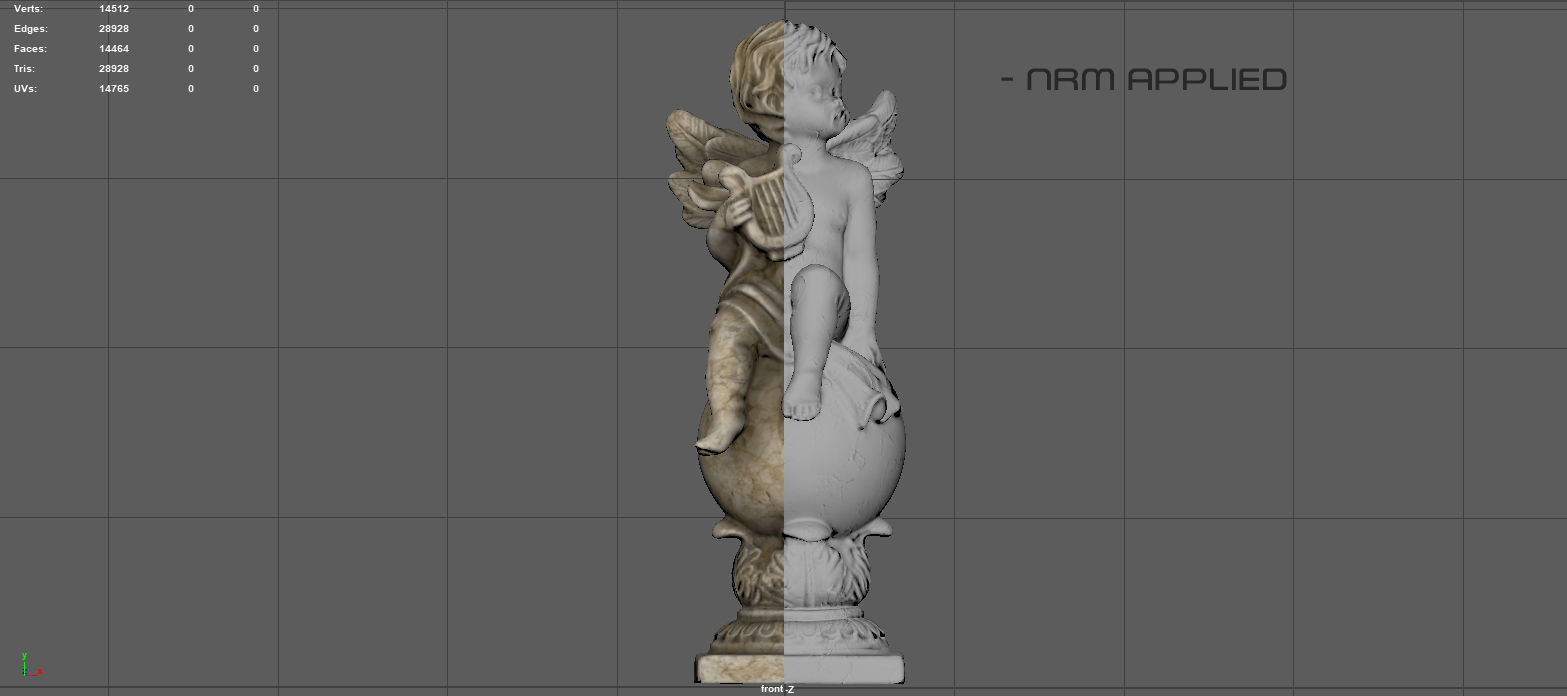 ANGEL WITH HARP Low-poly 3D model_11