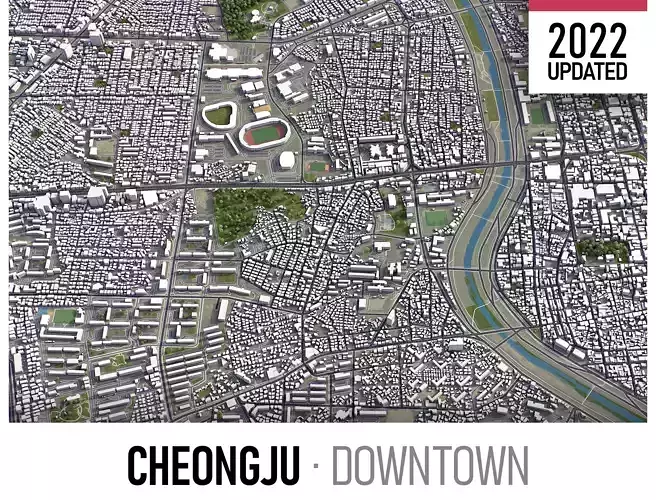 Cheongju Low-poly 3D model