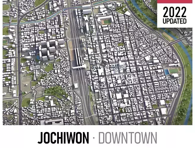 Jochiwon - 3D City Model Low-poly 3D model