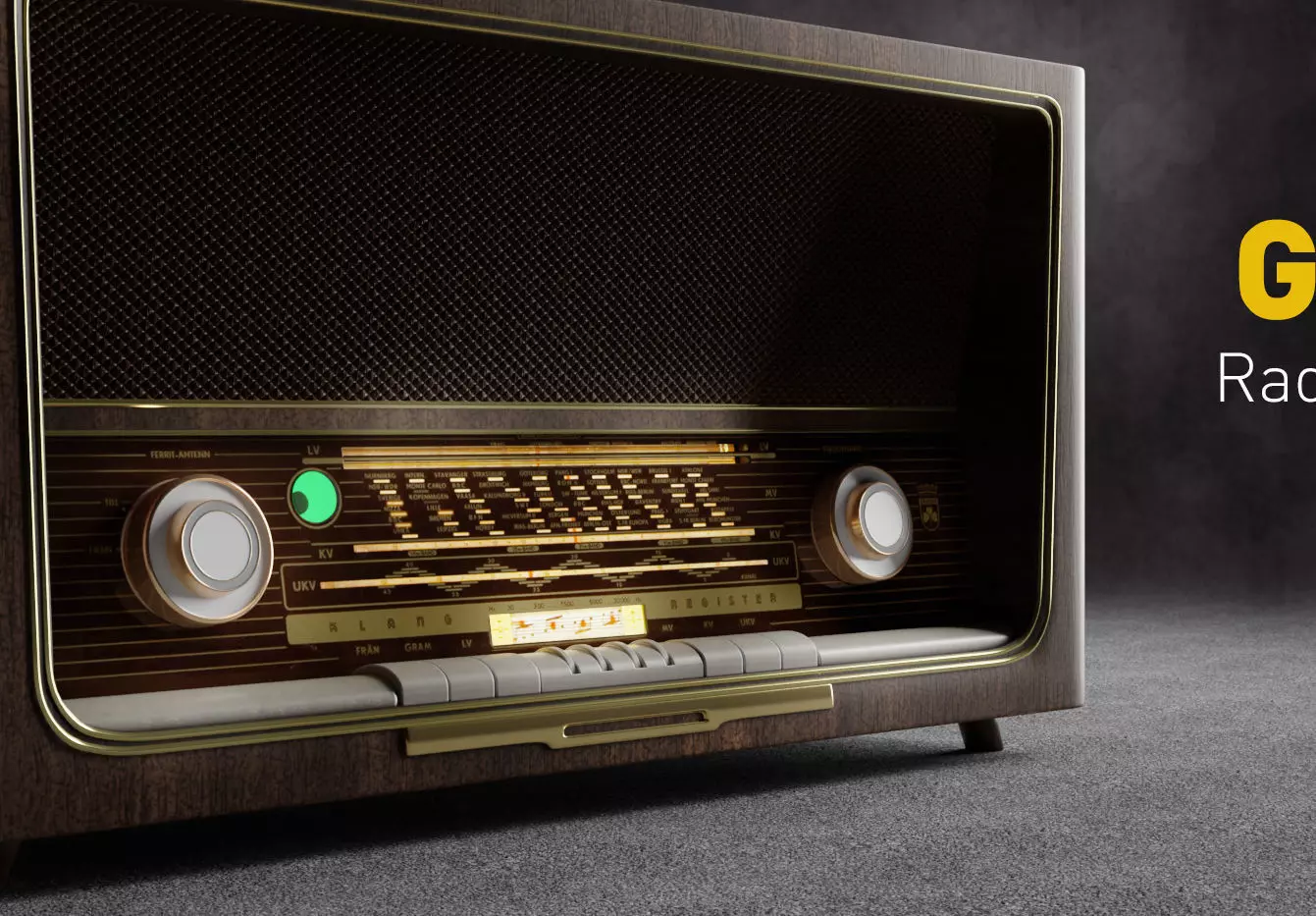 Vintage Radio Clean and Dirty version Low-poly 3D model_0