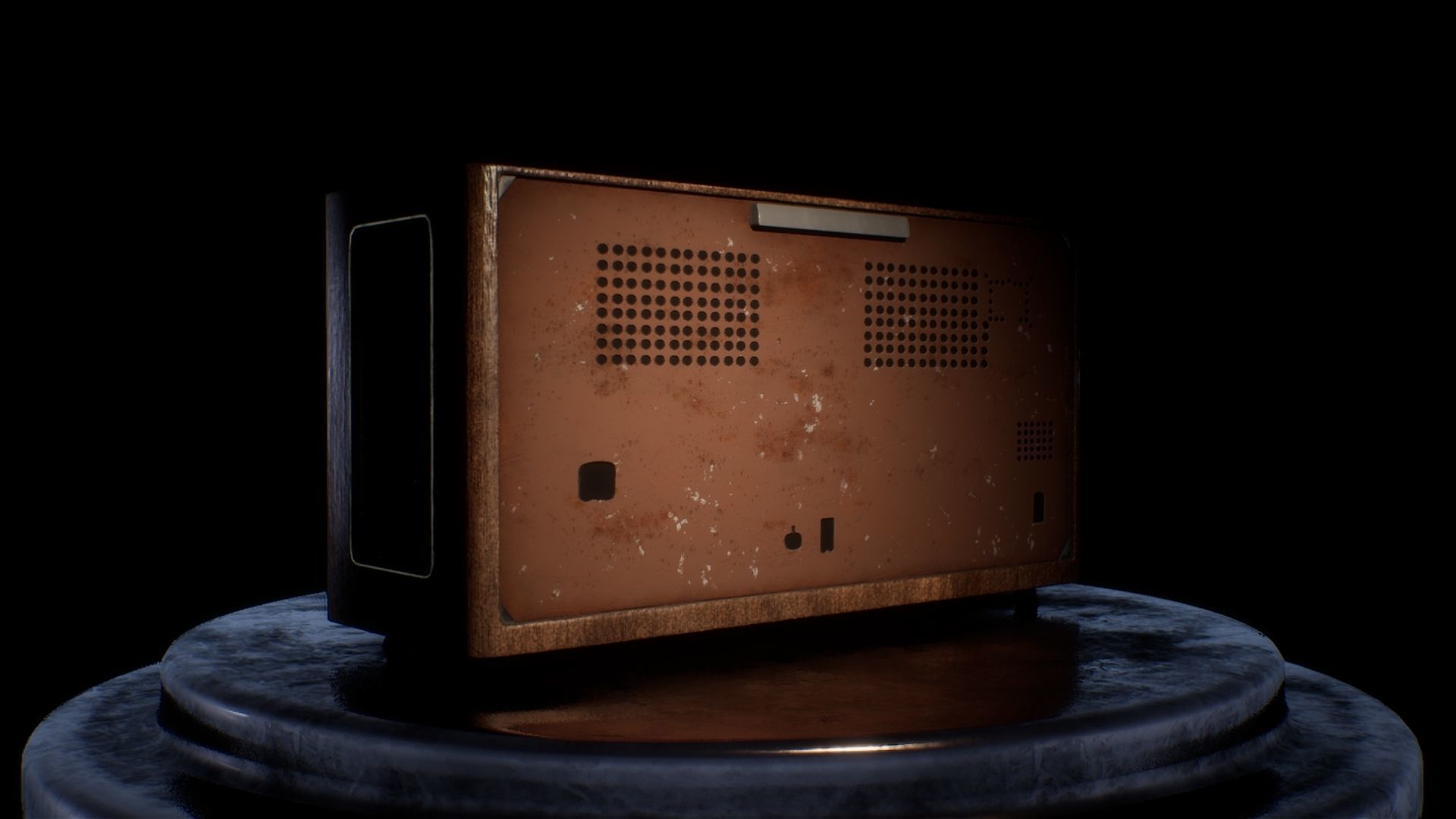 Vintage Radio Clean and Dirty version Low-poly 3D model_6