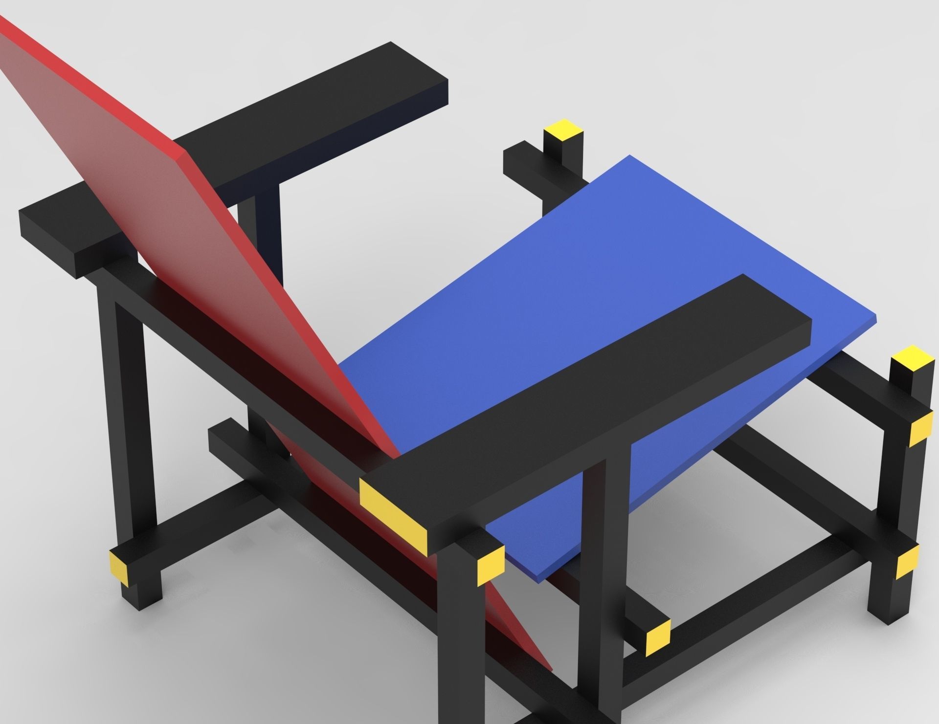 Red and Blue Chair 3D model_3