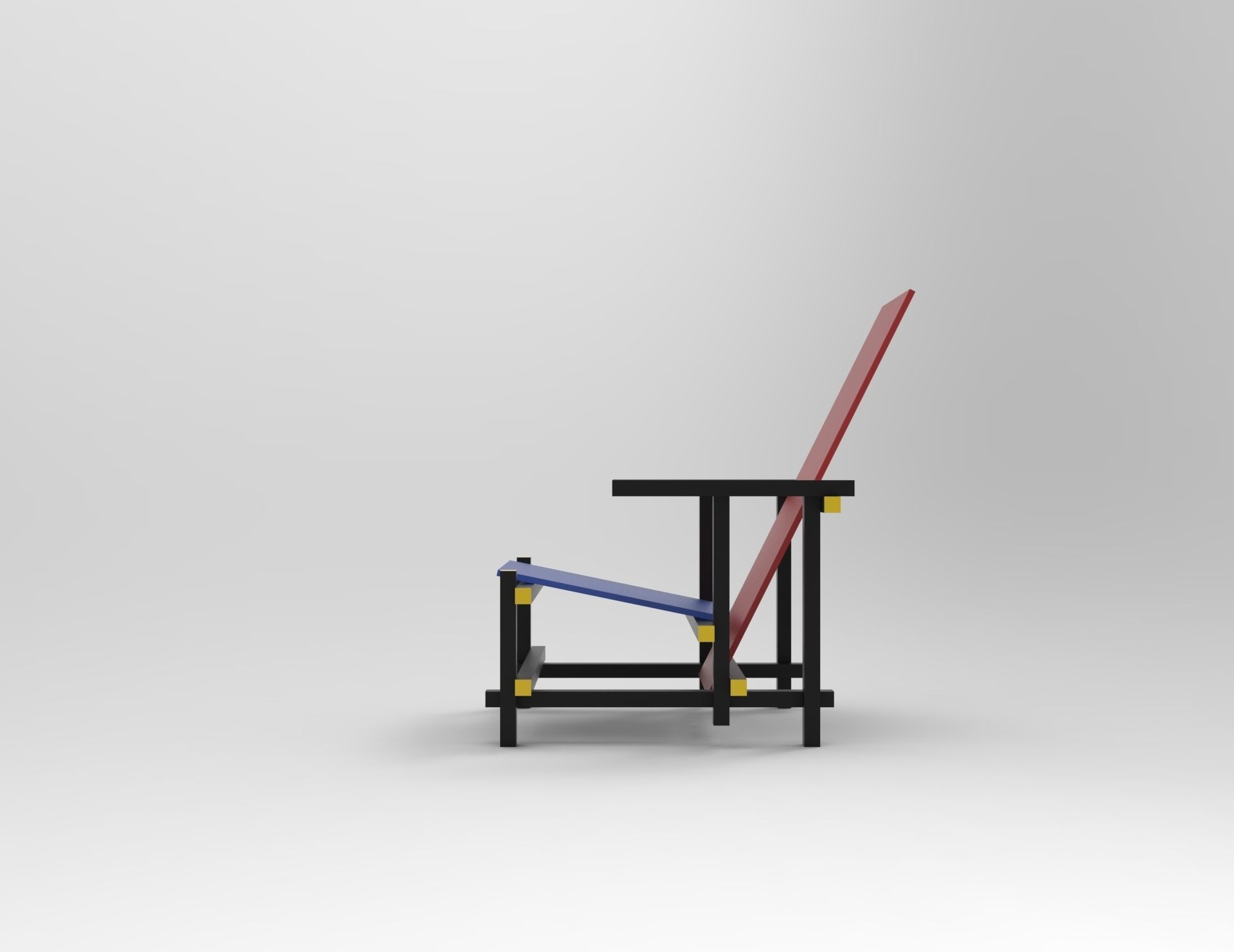 Red and Blue Chair 3D model_1