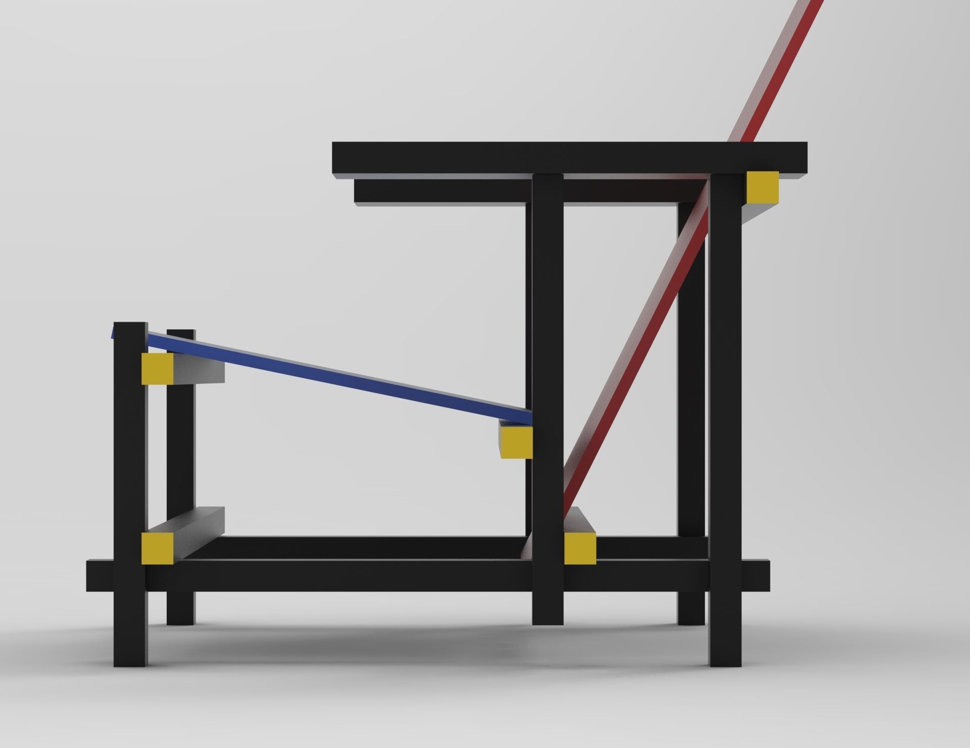 Red and Blue Chair 3D model_4