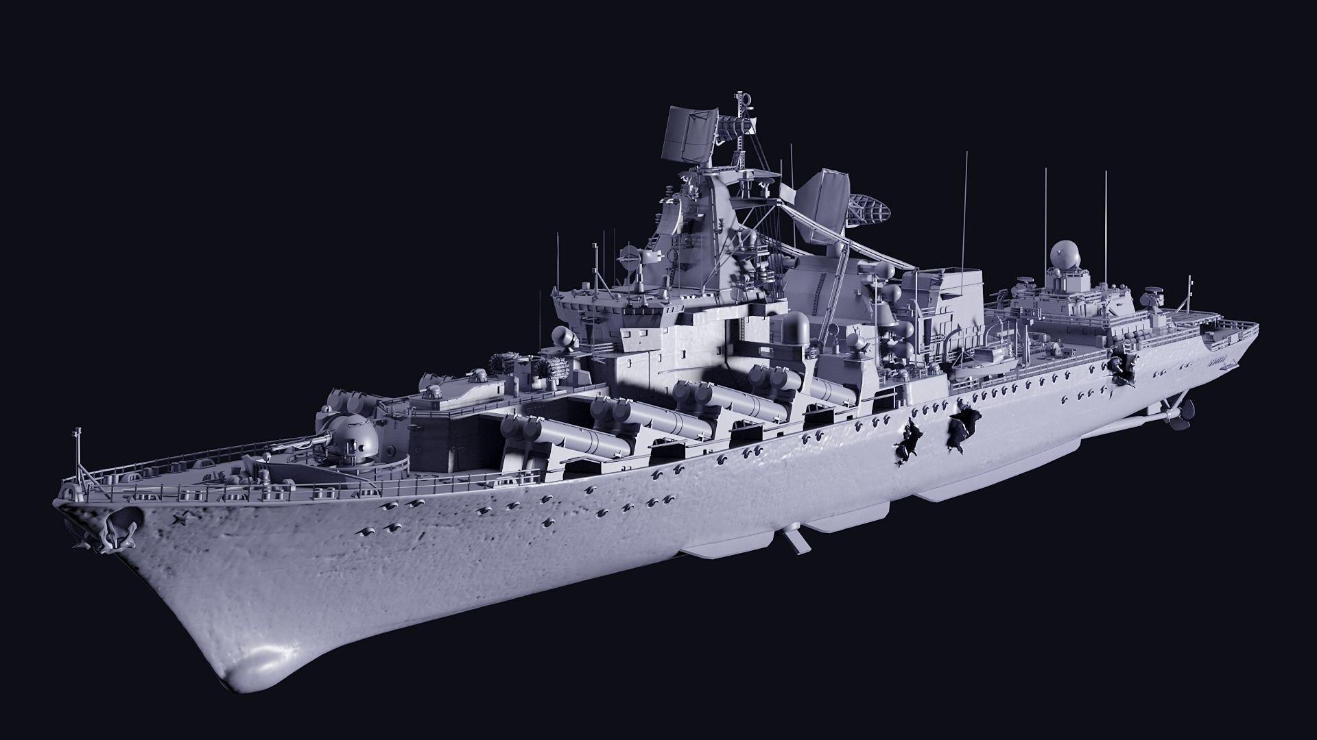 Russian warship 3D print model_4
