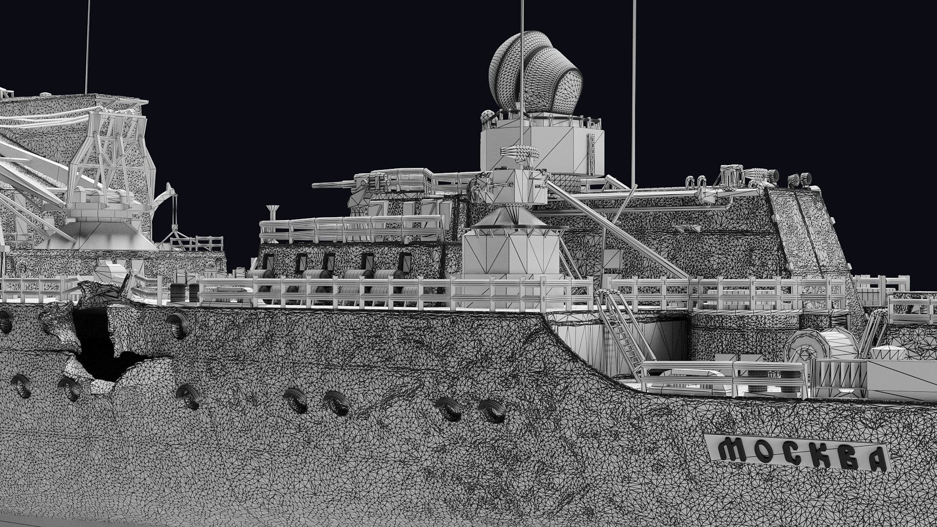 Russian warship 3D print model_18