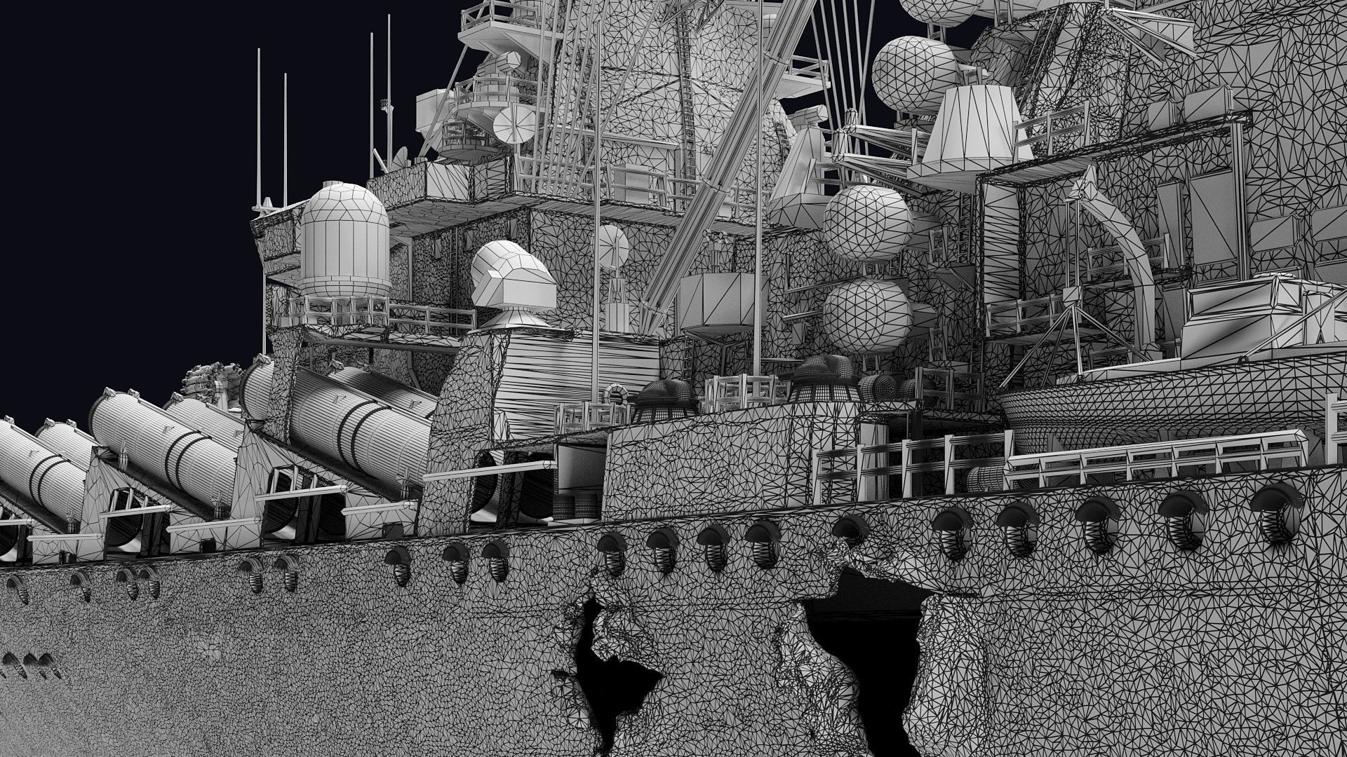 Russian warship 3D print model_17