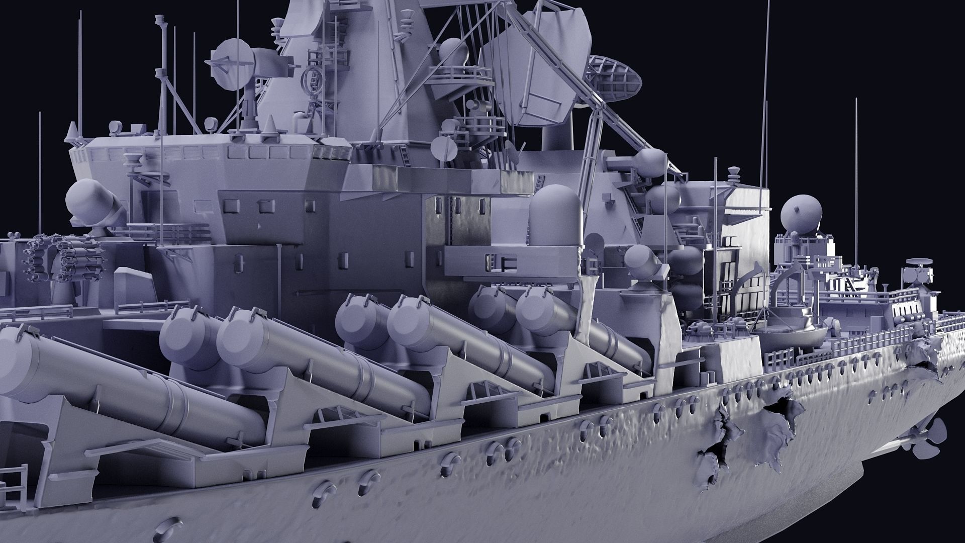 Russian warship 3D print model_8