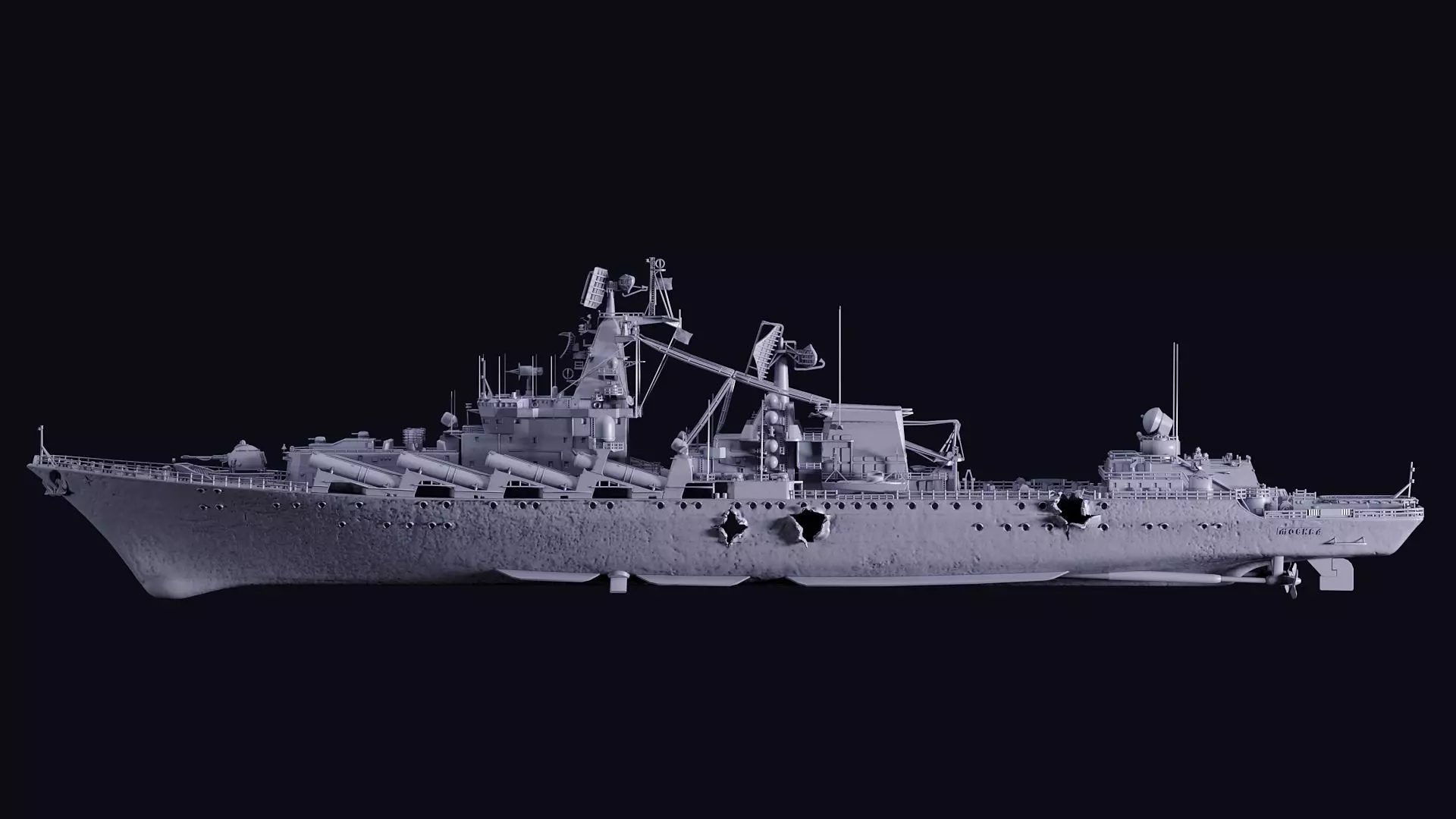 Russian warship 3D print model_0