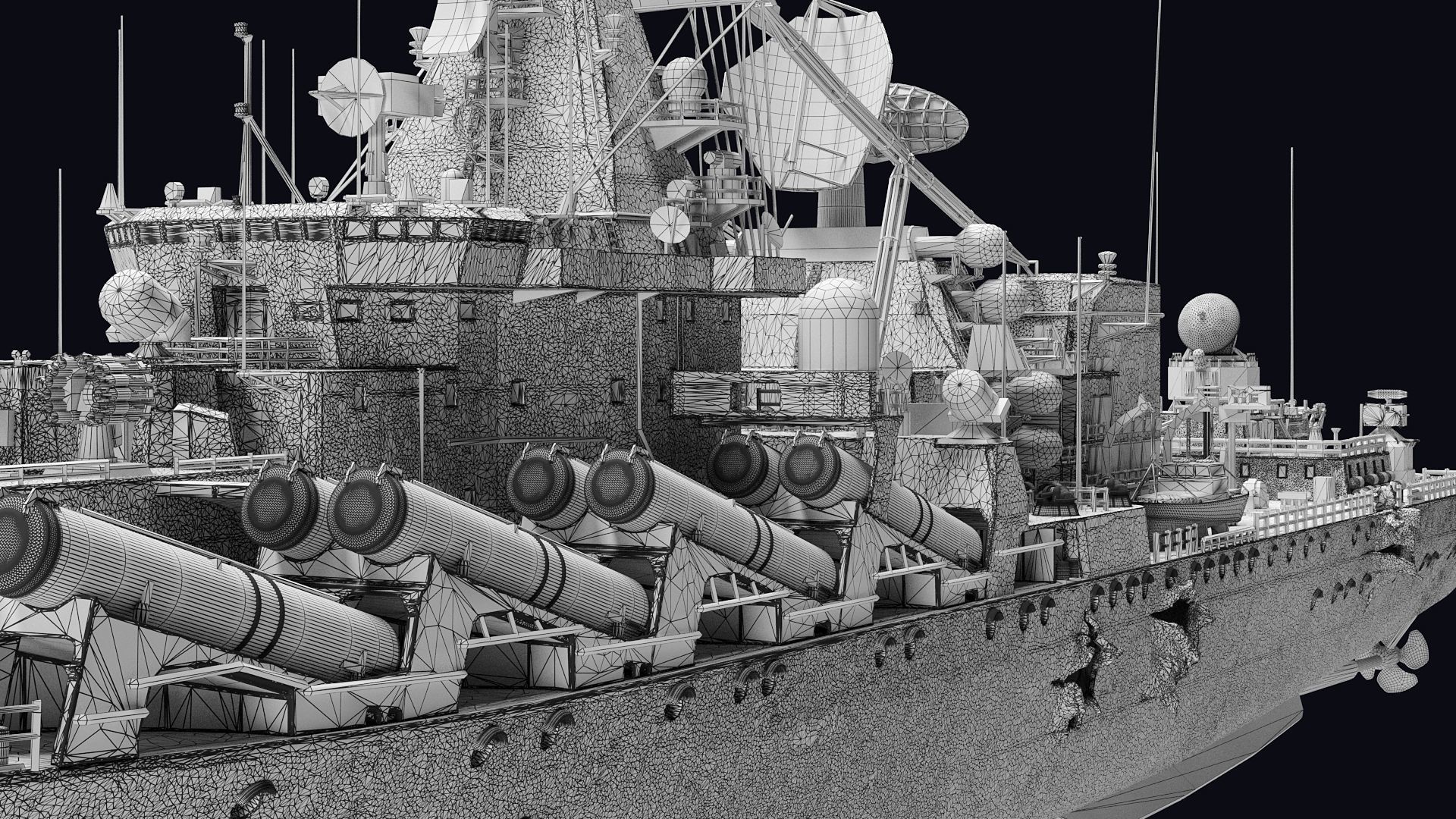 Russian warship 3D print model_19