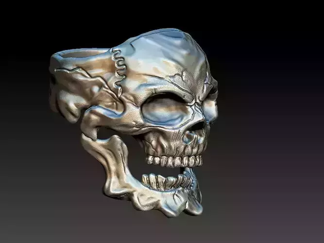Ornamental Skull face Ring 3D print model