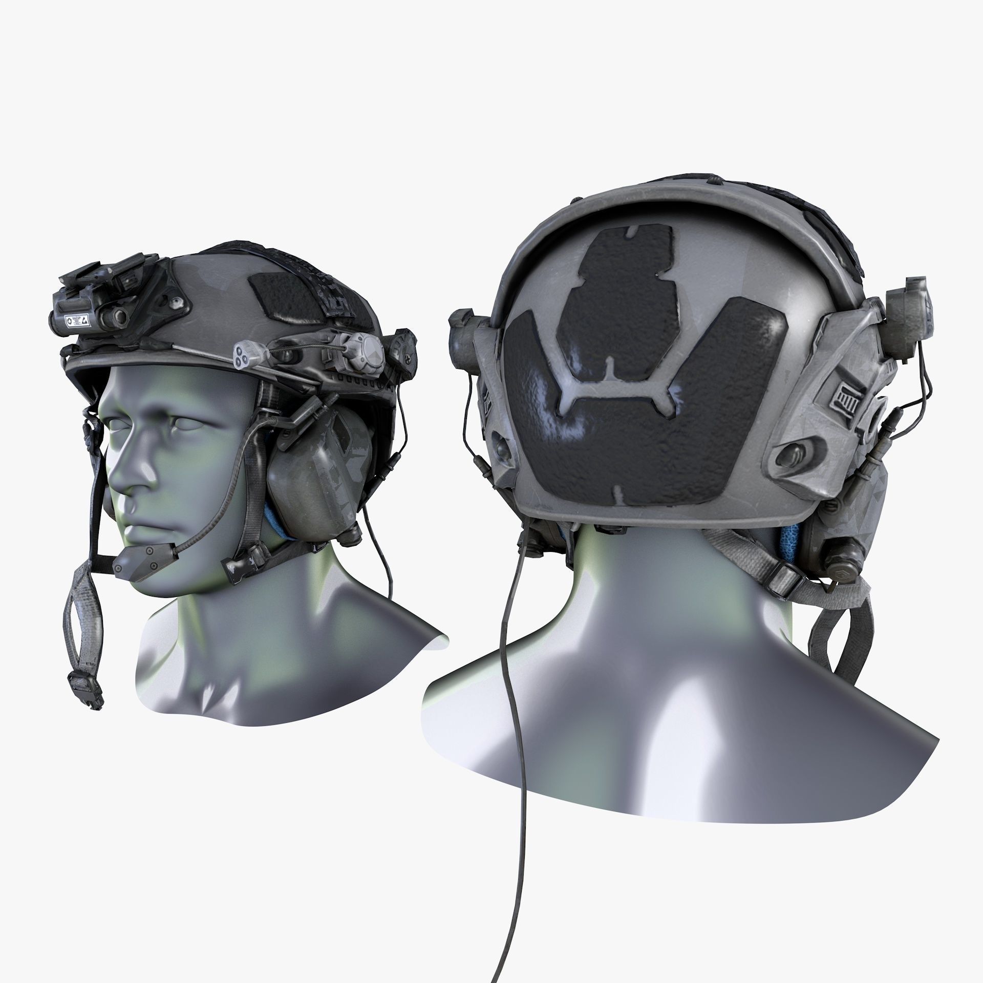 US Military Helmet Low Poly Low-poly 3D model_2