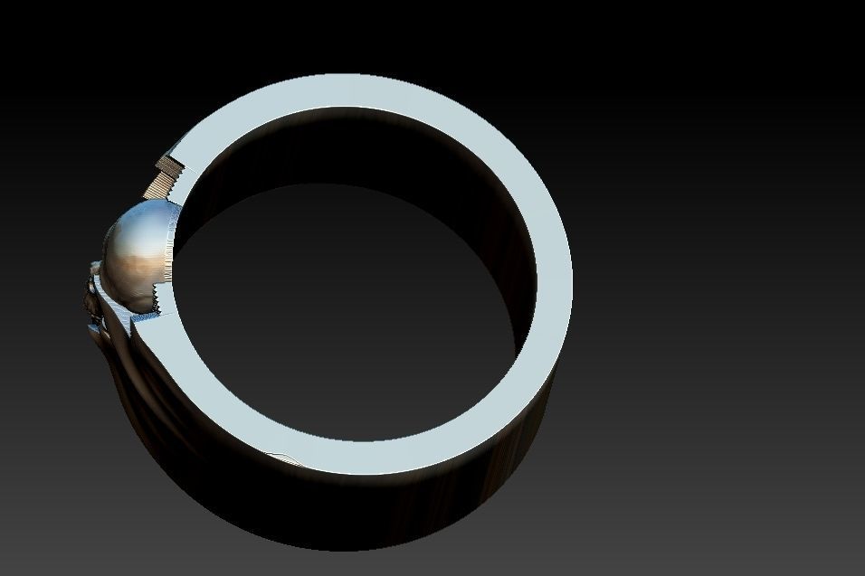 Ocult Skull Ring 3D print model_35