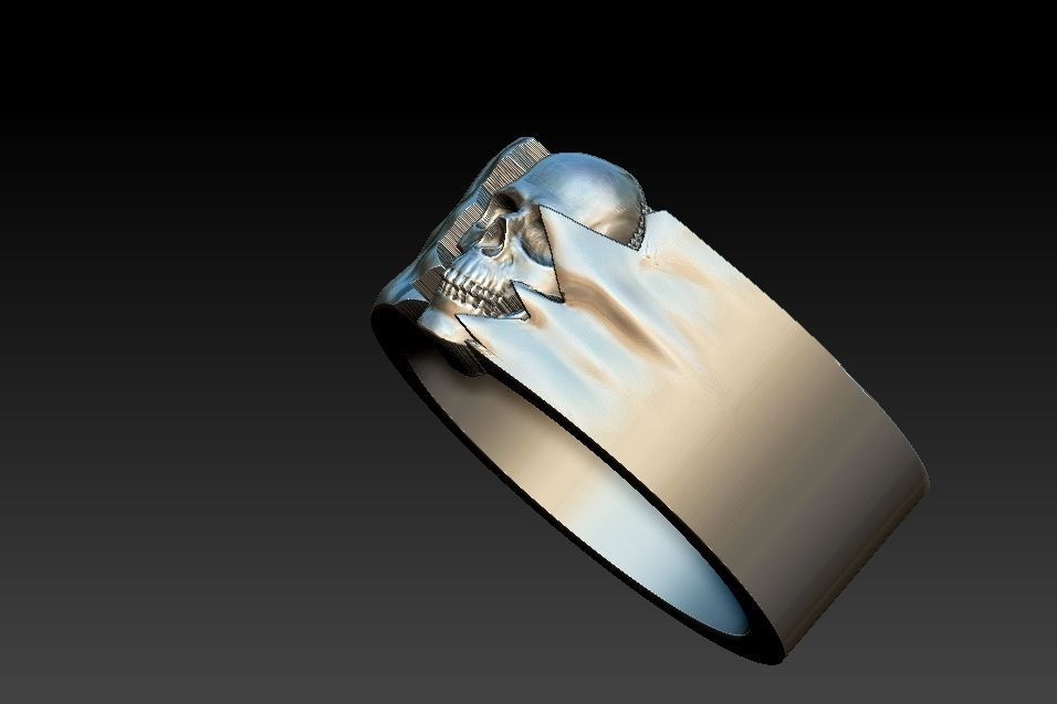 Ocult Skull Ring 3D print model_22