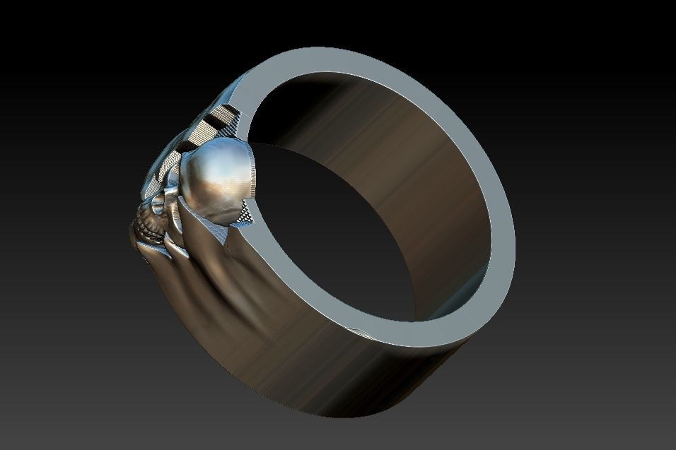 Ocult Skull Ring 3D print model_33
