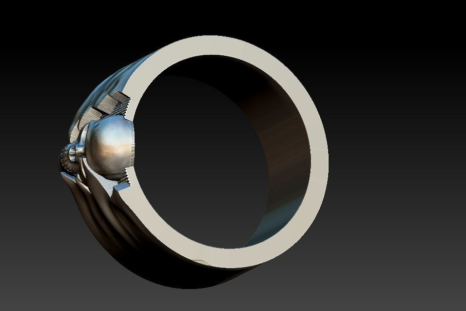 Ocult Skull Ring 3D print model_36