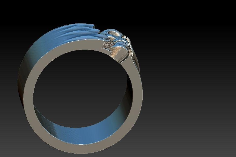 Ocult Skull Ring 3D print model_30