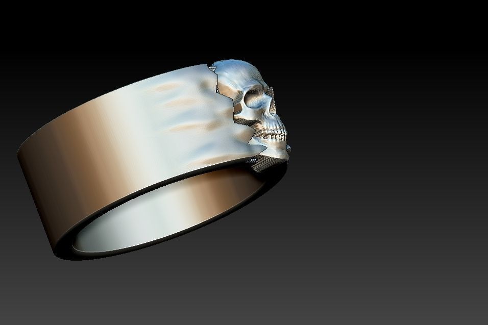 Ocult Skull Ring 3D print model_10