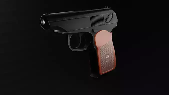 PM pistol Low-poly 3D model