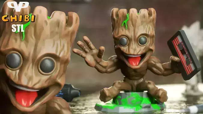 Baby Groot Chibi STL for 3D Printing ChibiSTL 3DXM