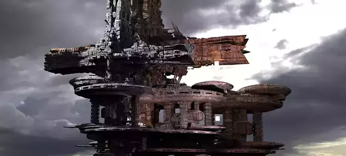 Heavens Cross Holy Flying City 6  3D model
