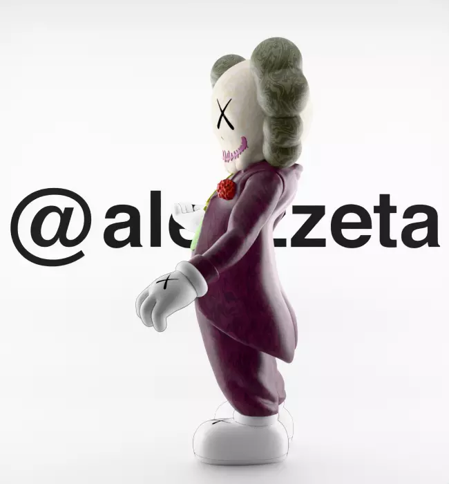 Kaws Joker x Batman x Robin Textured Low-poly 3D model_3