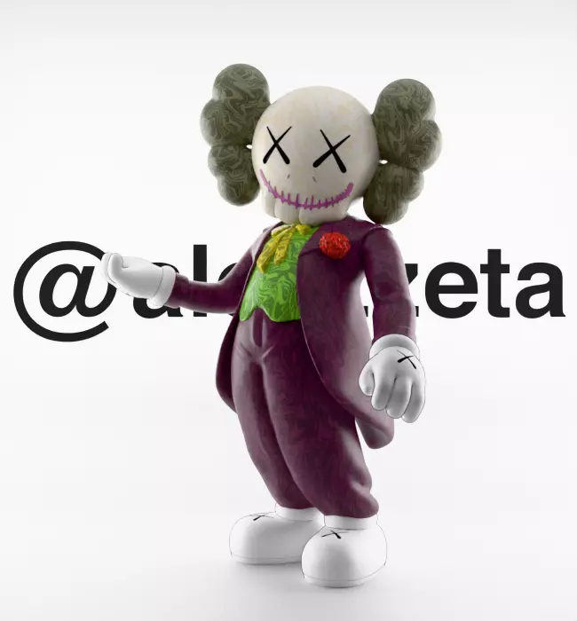 Kaws Joker x Batman x Robin Textured Low-poly 3D model_1