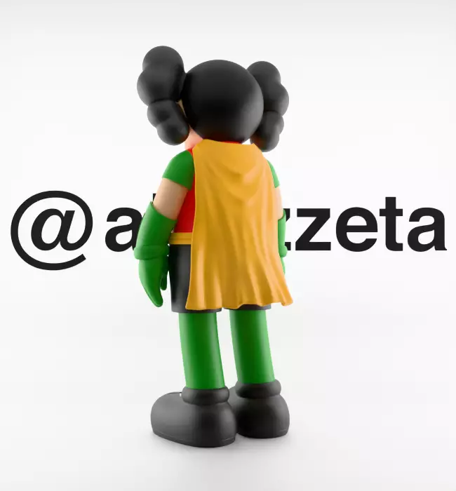 Kaws Joker x Batman x Robin Textured Low-poly 3D model_30