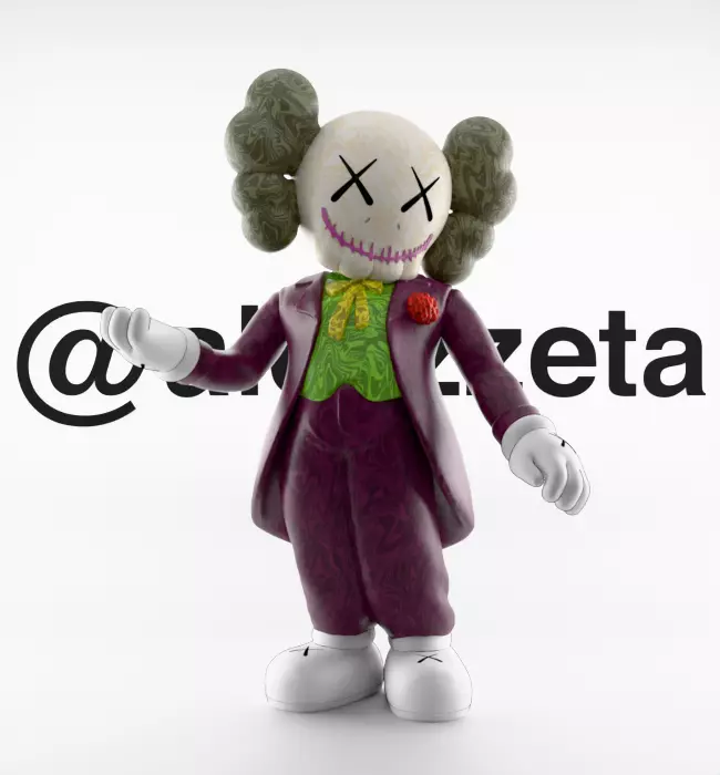 Kaws Joker x Batman x Robin Textured Low-poly 3D model_12