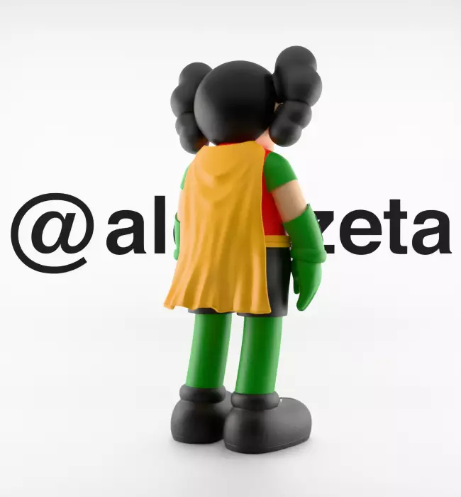 Kaws Joker x Batman x Robin Textured Low-poly 3D model_32