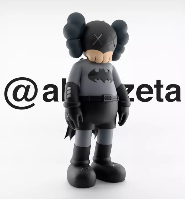 Kaws Joker x Batman x Robin Textured Low-poly 3D model_23