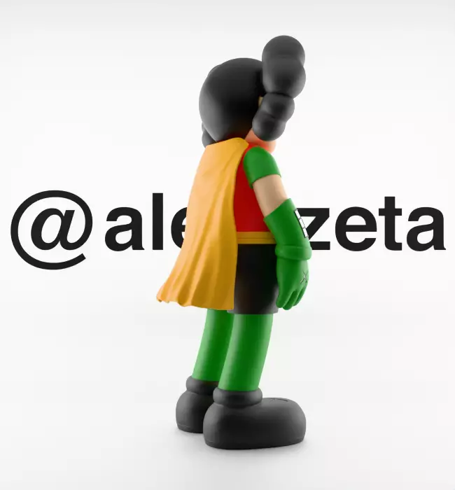Kaws Joker x Batman x Robin Textured Low-poly 3D model_33