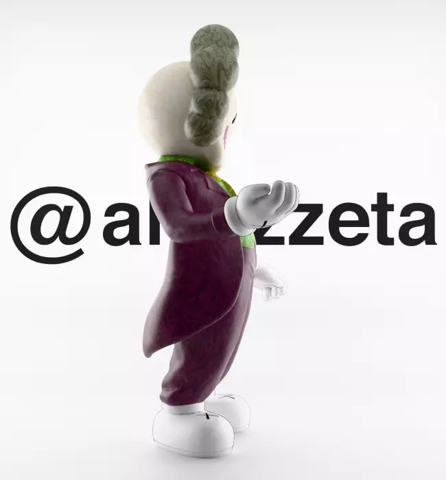 Kaws Joker x Batman x Robin Textured Low-poly 3D model_9