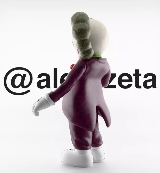 Kaws Joker x Batman x Robin Textured Low-poly 3D model_4