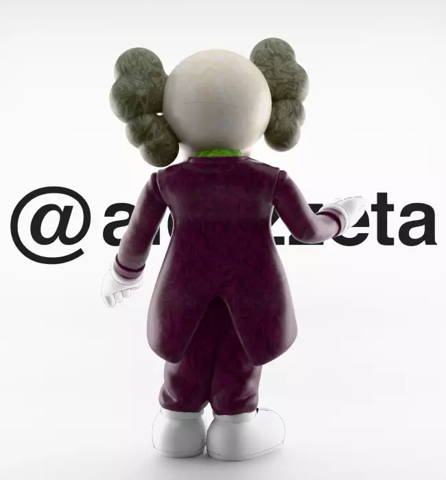 Kaws Joker x Batman x Robin Textured Low-poly 3D model_6