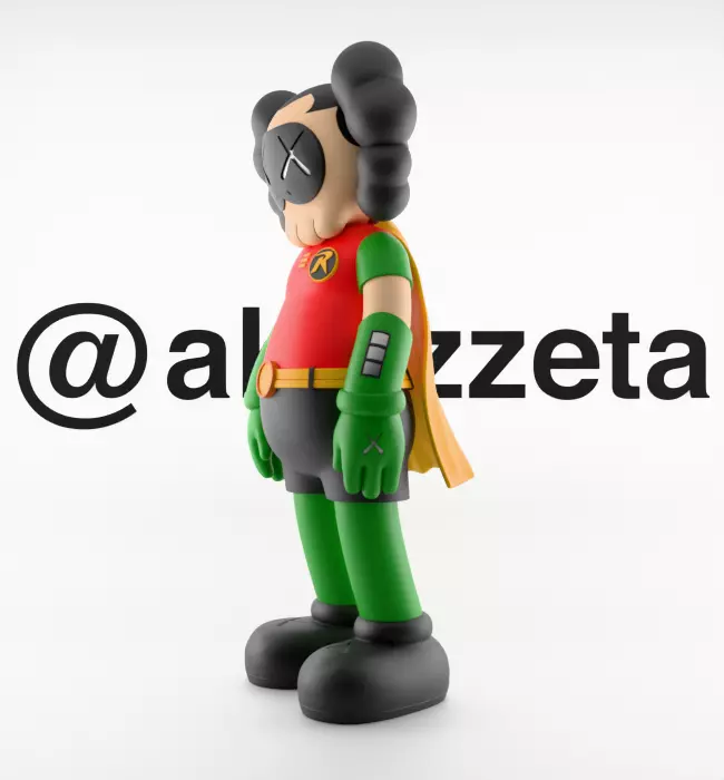 Kaws Joker x Batman x Robin Textured Low-poly 3D model_27