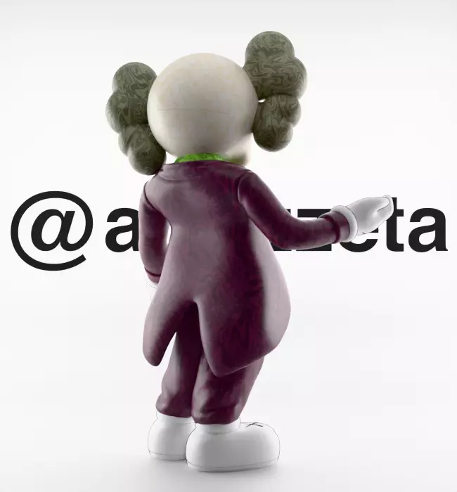 Kaws Joker x Batman x Robin Textured Low-poly 3D model_7