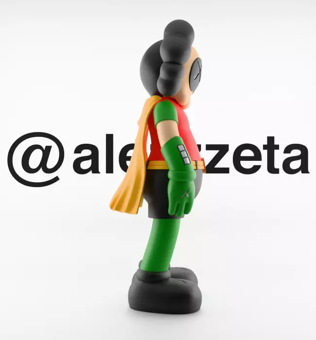 Kaws Joker x Batman x Robin Textured Low-poly 3D model_34