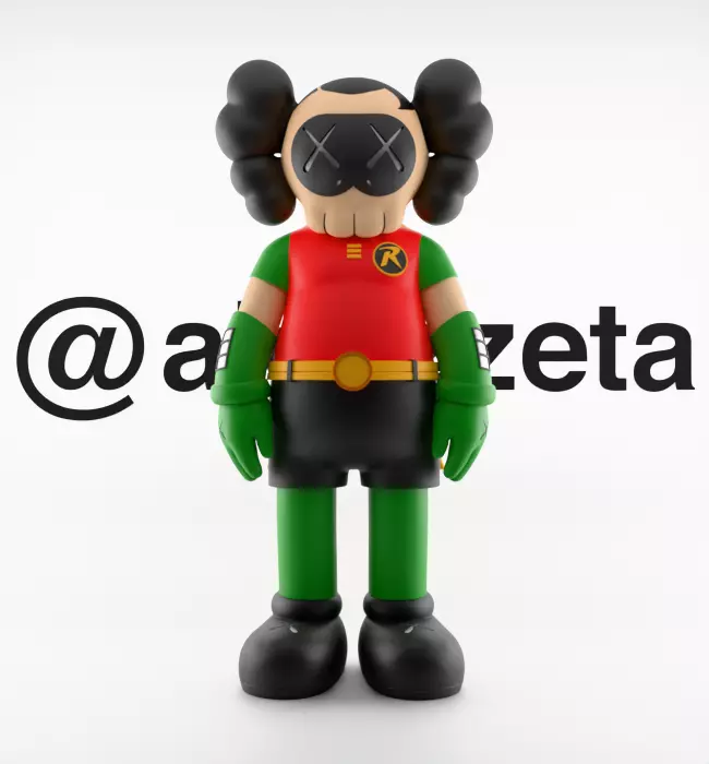 Kaws Joker x Batman x Robin Textured Low-poly 3D model_25