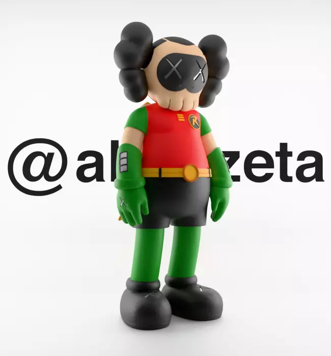 Kaws Joker x Batman x Robin Textured Low-poly 3D model_36