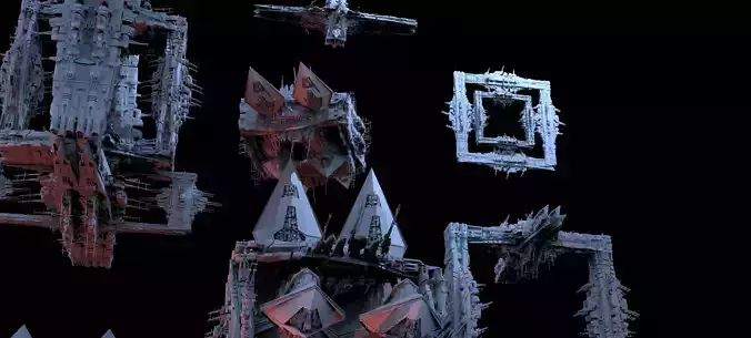 Grand Sci-Fi Cube Structures Kit bash 