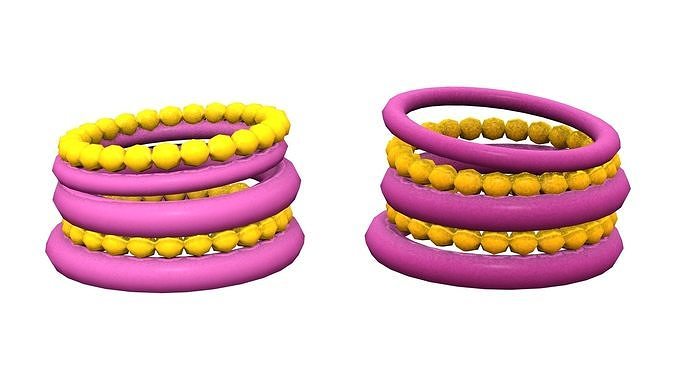 Traditional Indian Bracelets Accessory Low-poly 3D model