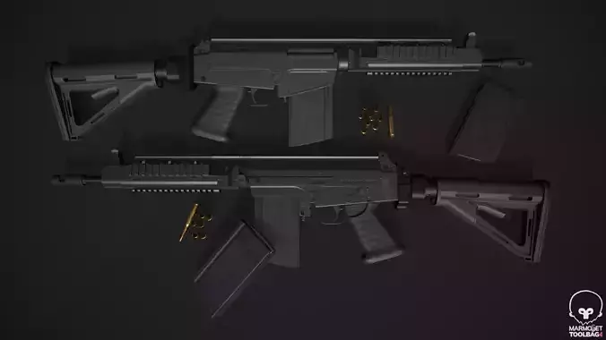 SA58 OSW Para Game-Ready PBR Model Low-poly 3D model