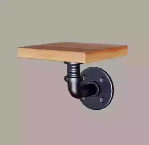 Shelves pipe shelf with wooden top