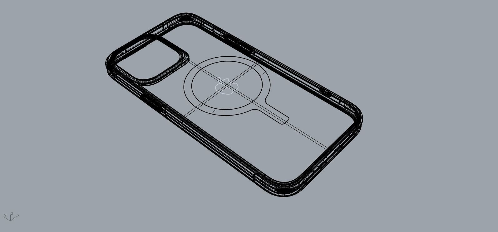 IPHONE 14 original blue case 3D print model 3D print model_24