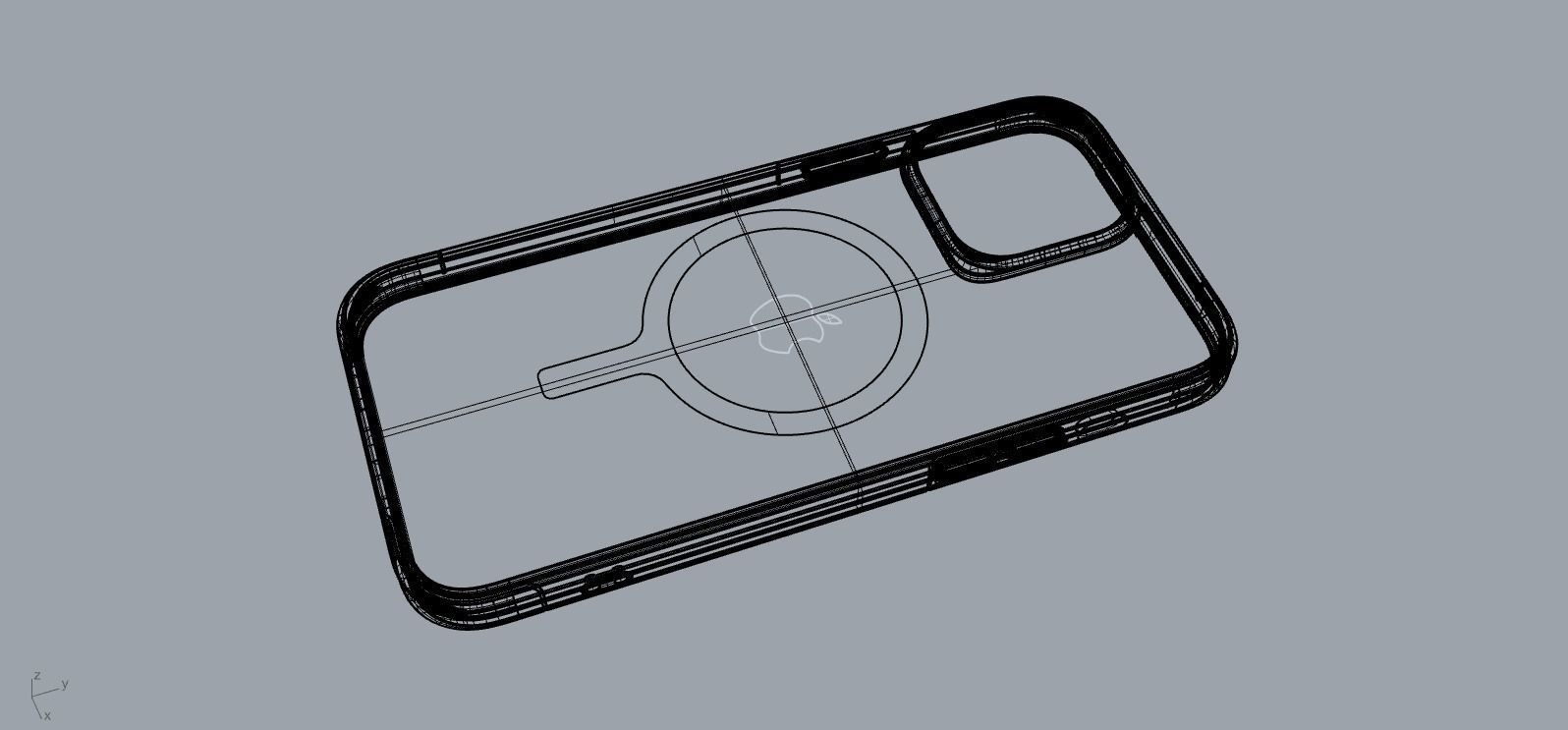 IPHONE 14 original blue case 3D print model 3D print model_14