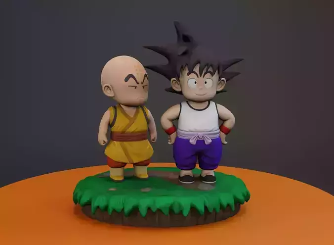 Kid Goku And Krillin - Dragon ball - Ready to print 3d model