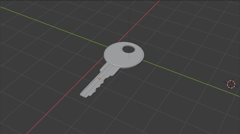 A key wooden 3D model_4